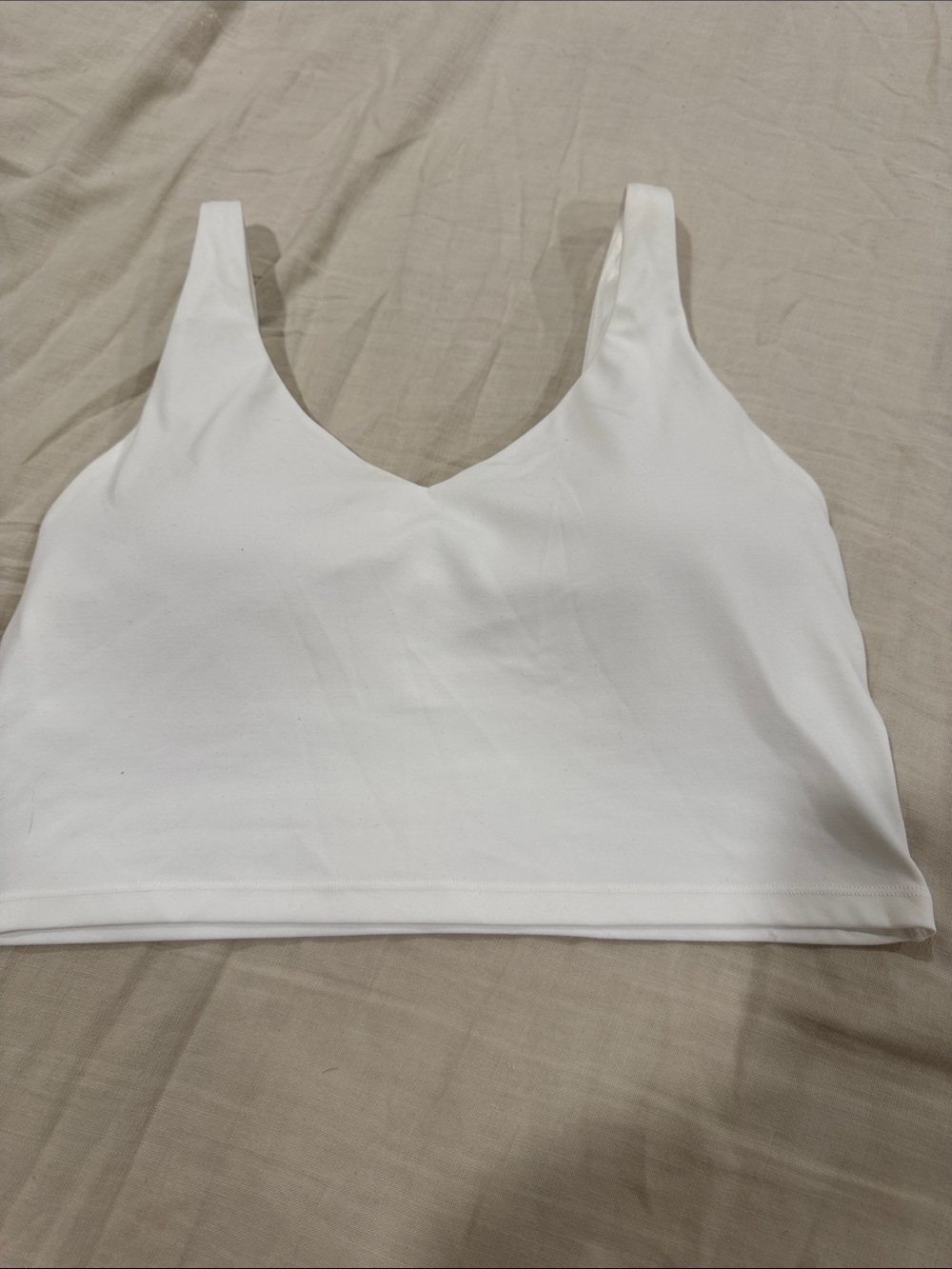 Aerie White V-Neck Cropped Tank Top